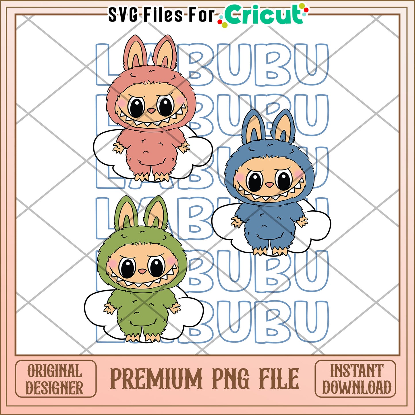 Colorful labubu characters png, labubu the monster png, popmaret labubu png