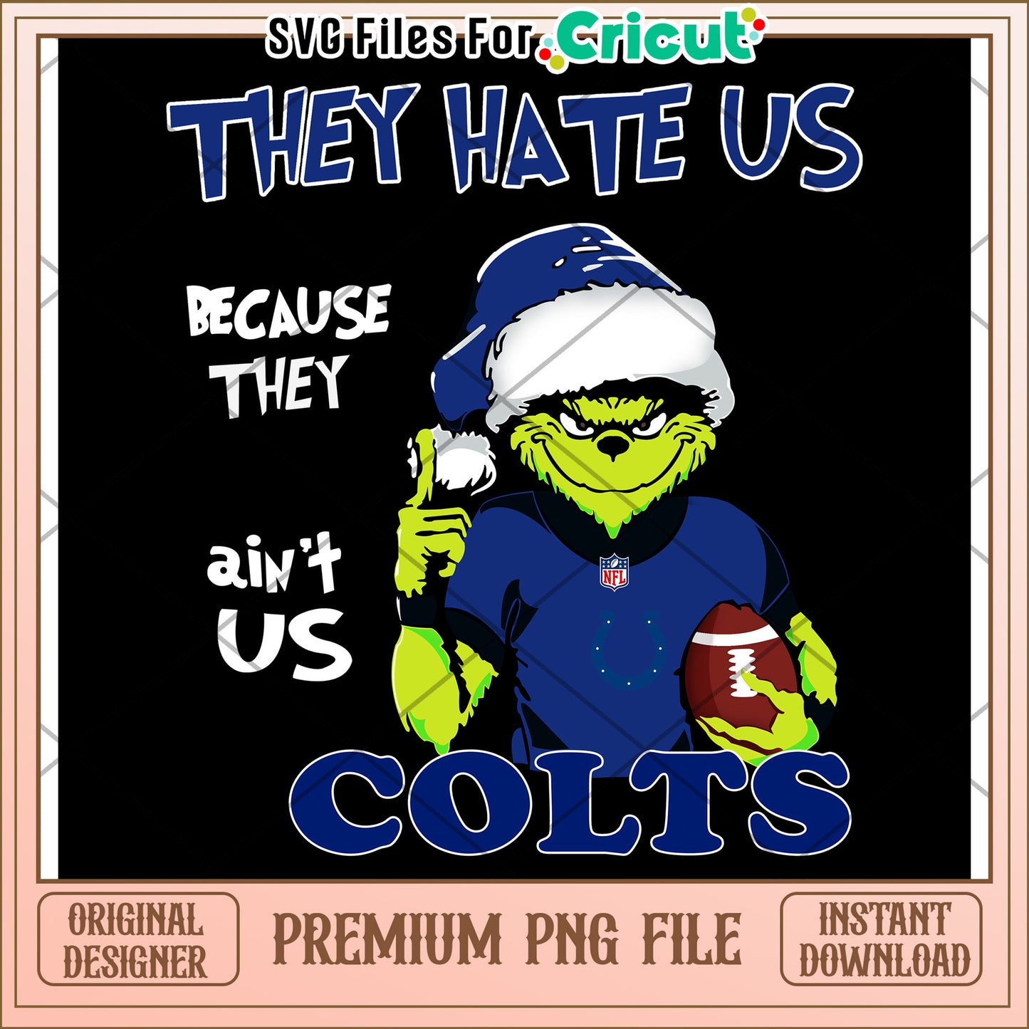 Colts Grinch Design, perfect for holiday crafting projects