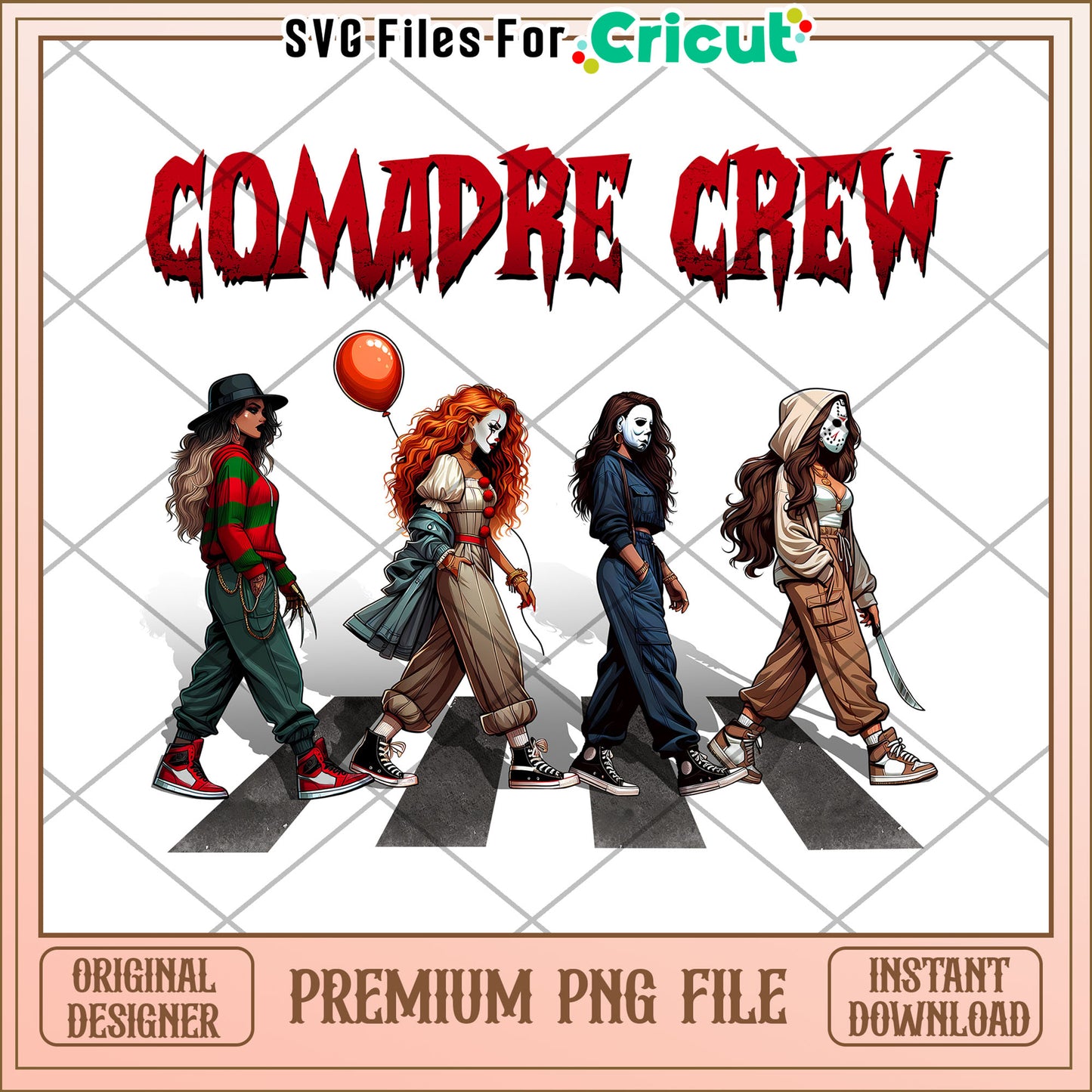 Comadre crew design png, spirit halloween png, halloween ends png