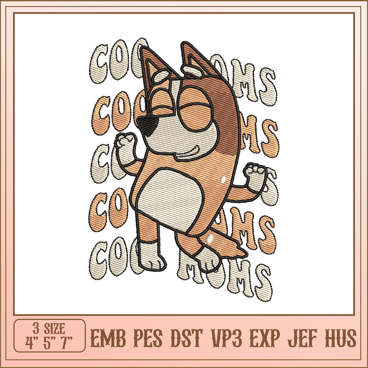 Cool Dog Embroidery Design