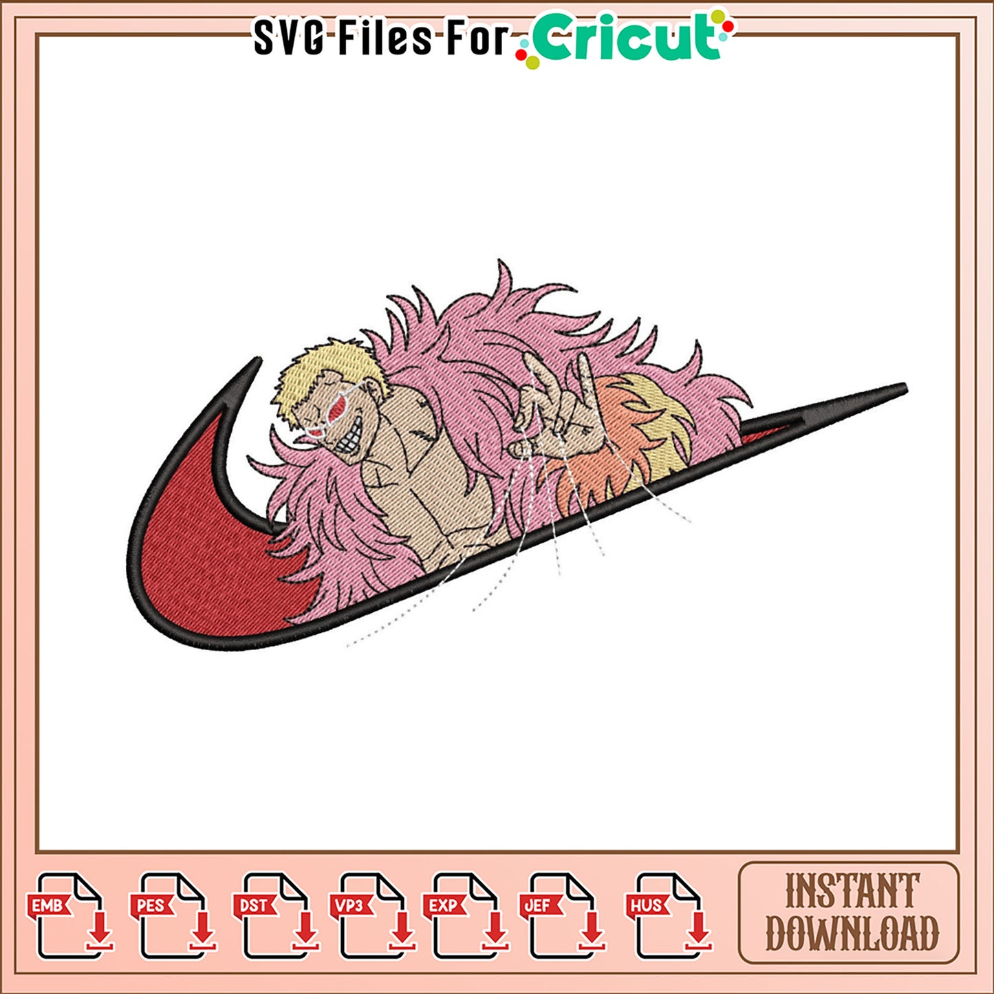 Cool Embroidery Design of Unique Anime Character Art