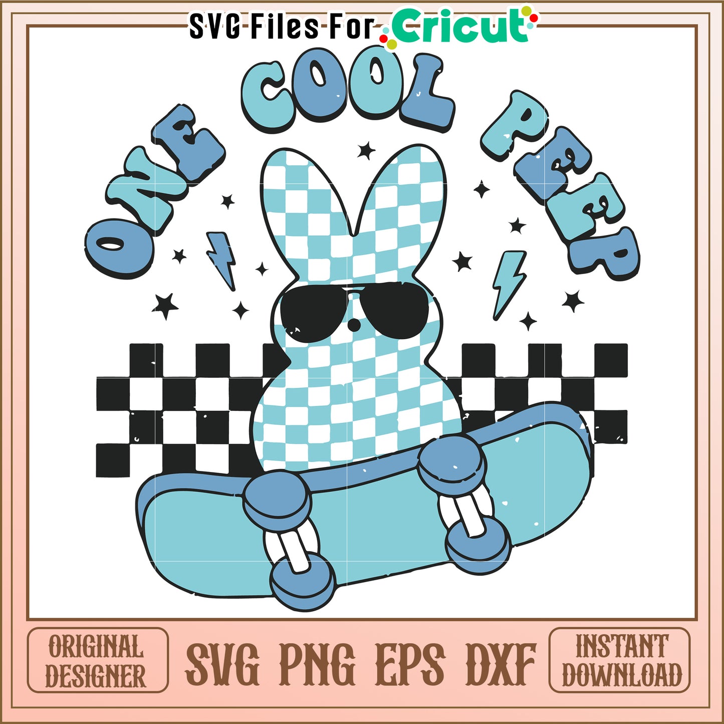 Cool cartoon bunny design, perfect for stylish apparel and accessories