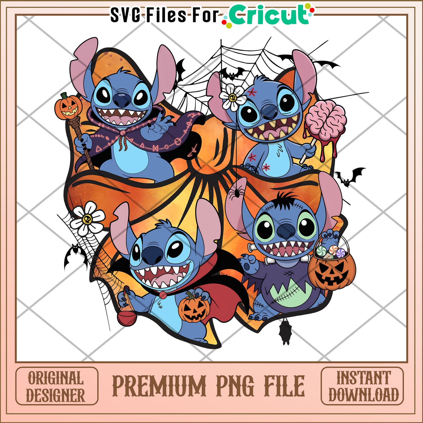 Coquette Bow Stitch Disney Halloween png, spirit halloween png, halloween decor png