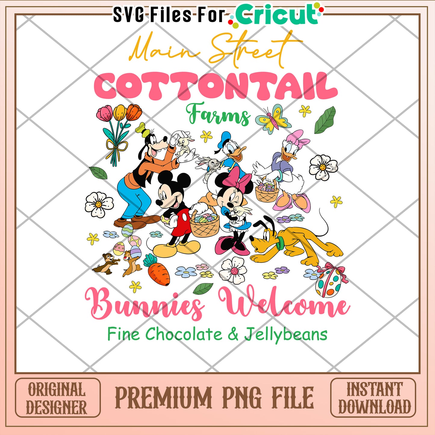 Cottontail Farms Chocolate and Jellybeans PNG Design Download