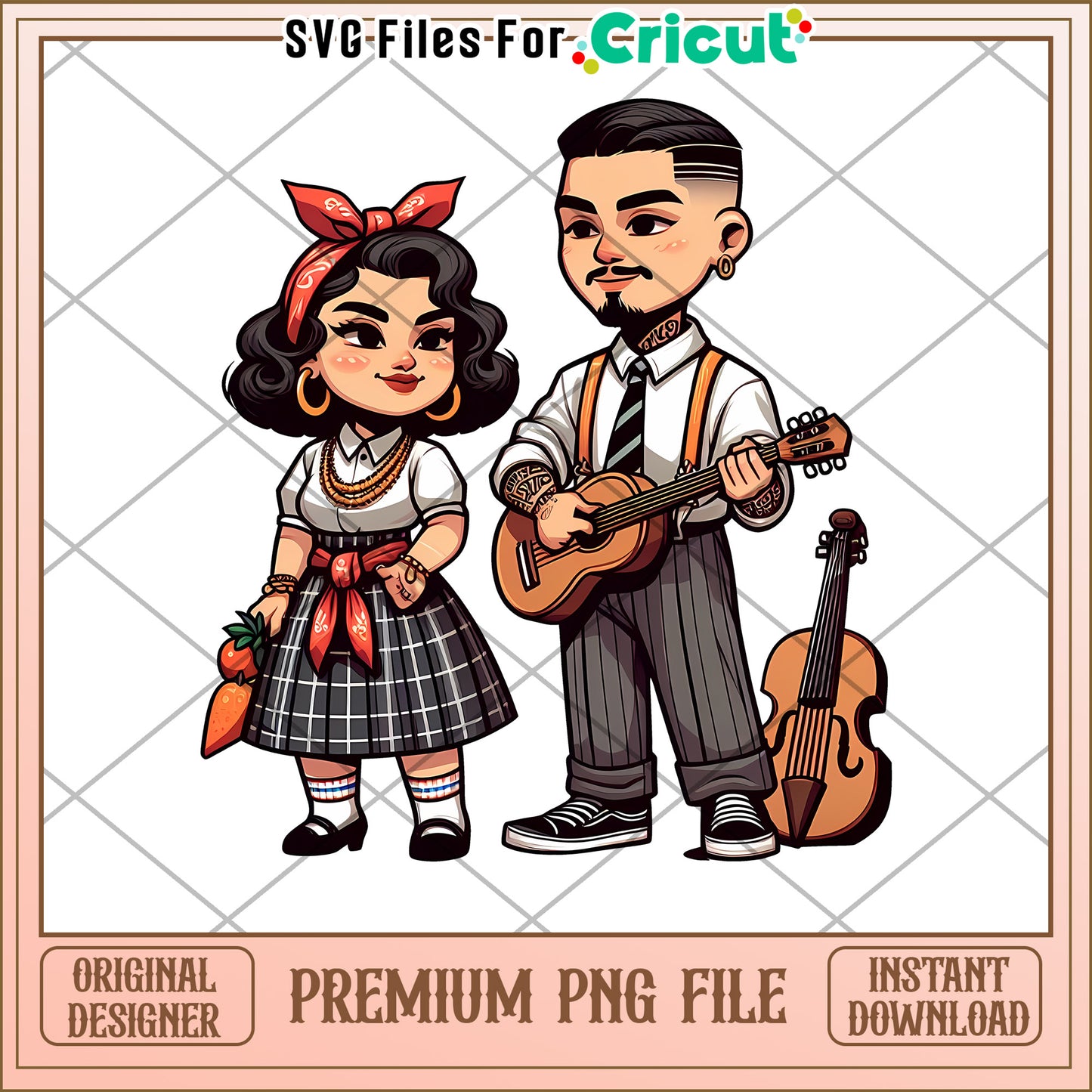 Couple PNG Cartoon Music Lovers Download