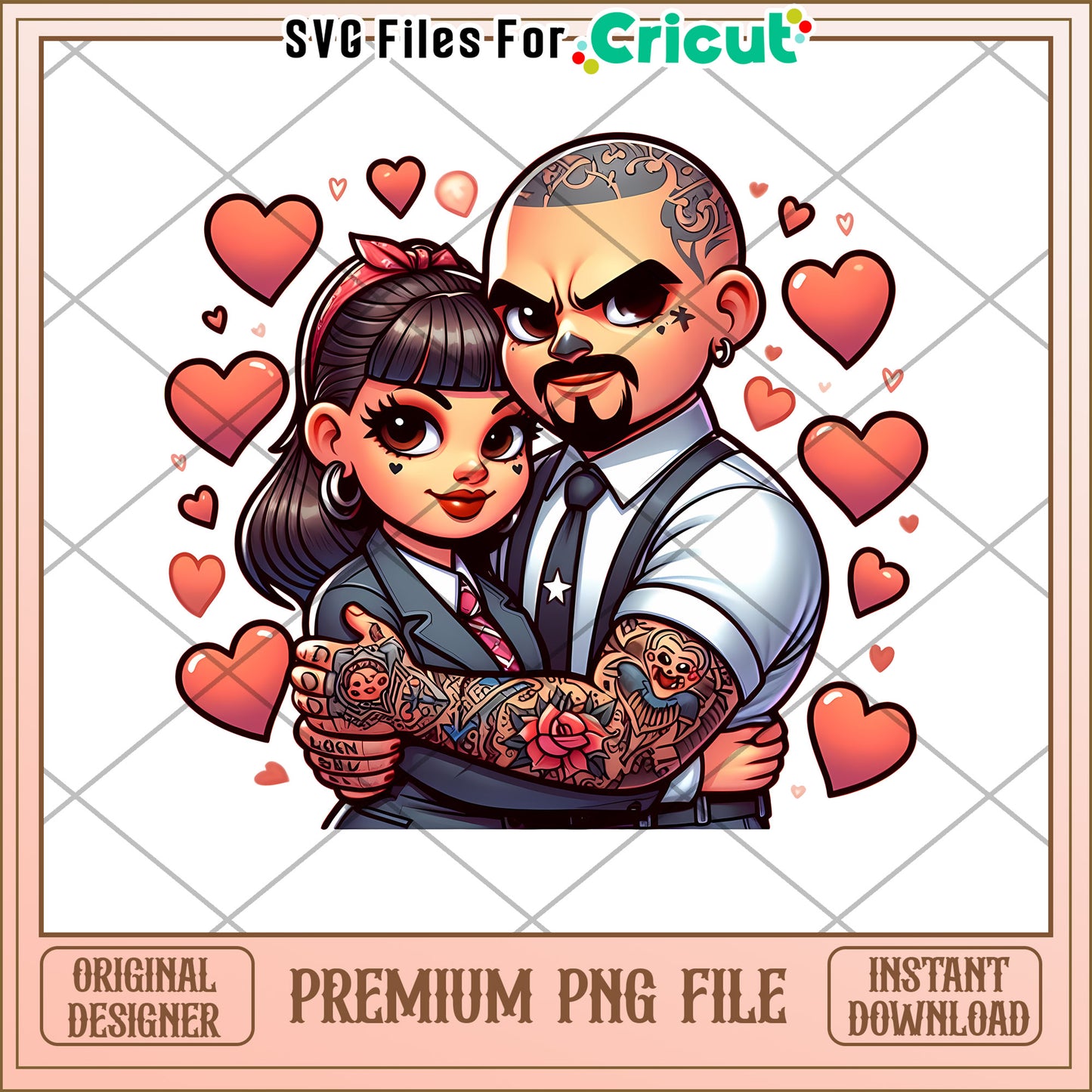 Couple PNG Tattooed Love Design