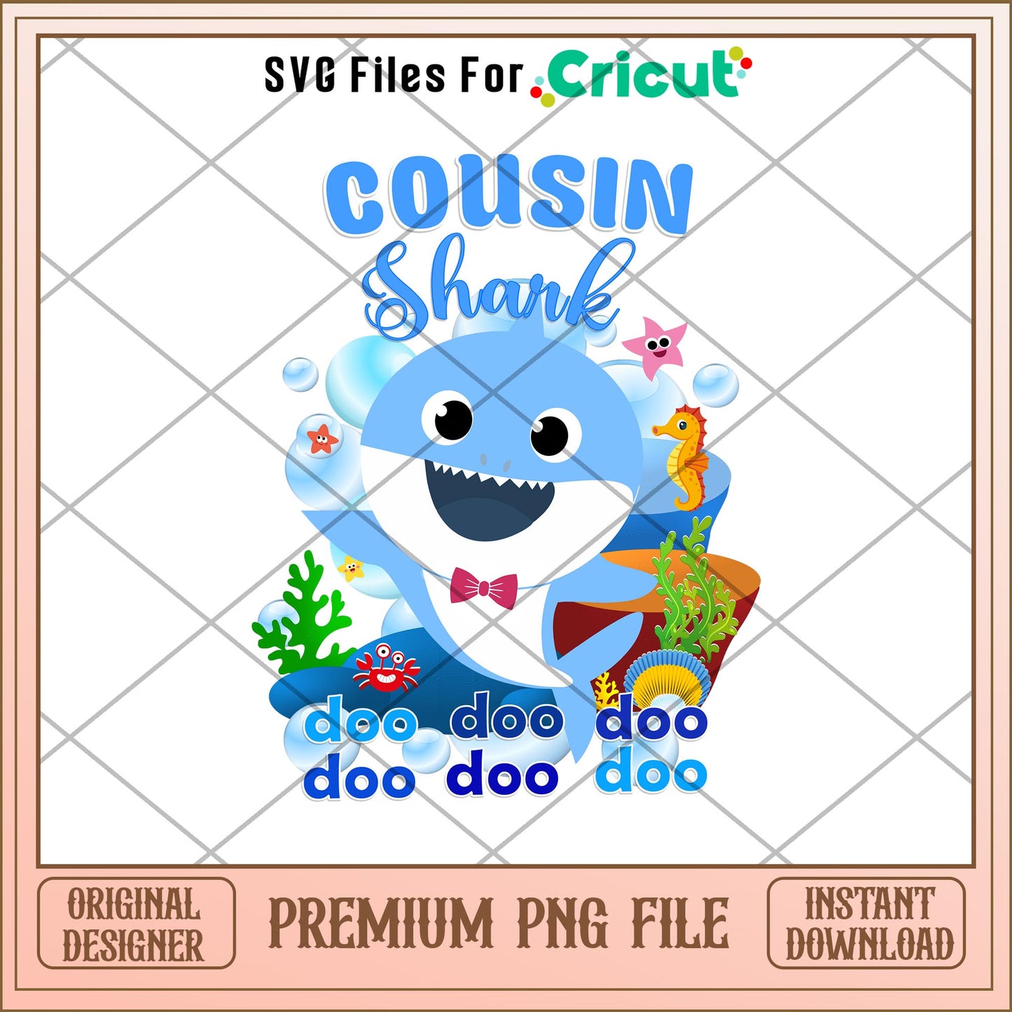 Cousin Baby Shark Png,Baby Shark characters png, digital download