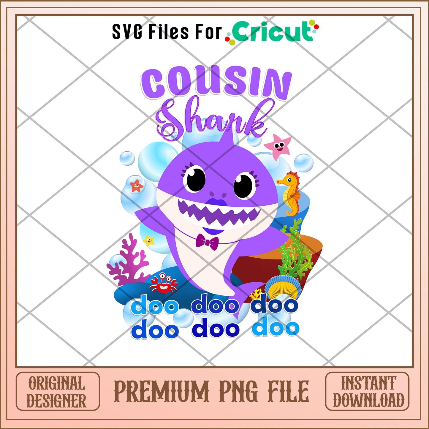 Cousin Baby Shark Png, Baby Shark characters png, digital download