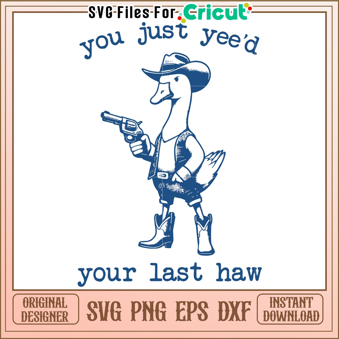 Cowboy Goose With Gun Graphic, Perfect for Fun Apparel Designs