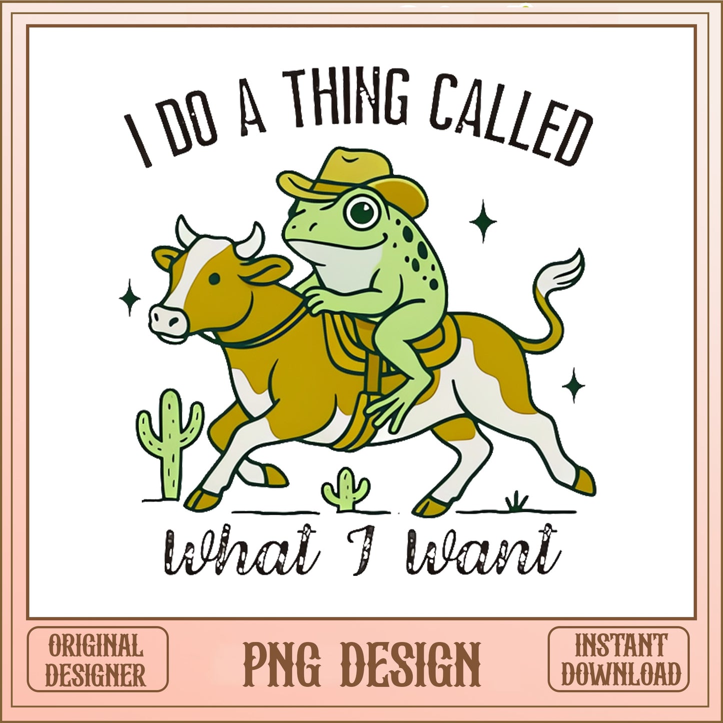 Cowboy Frog Riding Bull PNG, Funny Frog Western PNG, Frog PNG