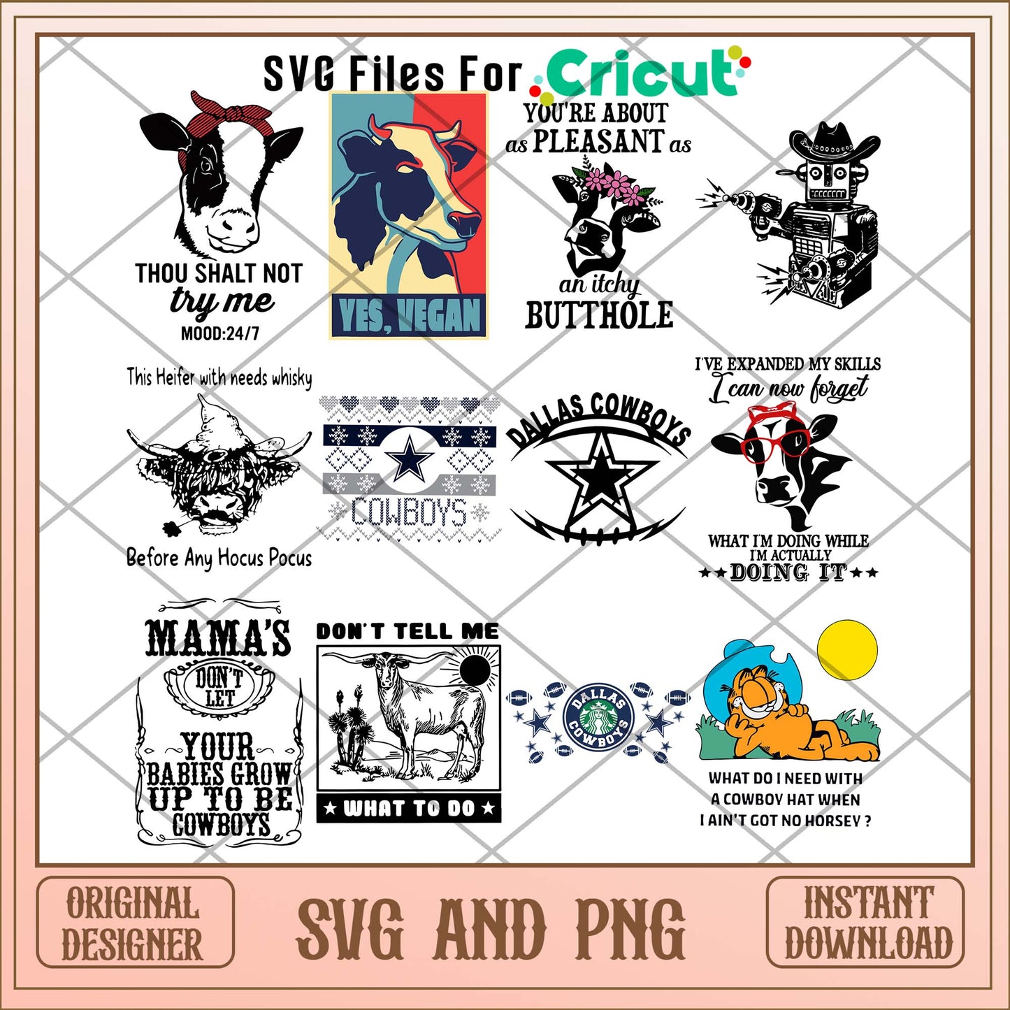 Cowboy Cow spirit svg bundle, Animal svg bundle - Svgfileforcricut