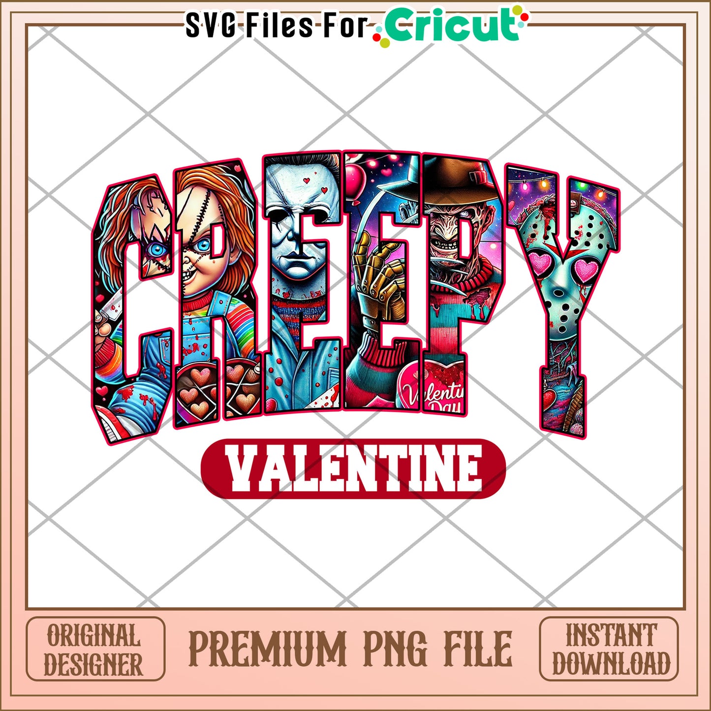 Creepy Valentine PNG Design Download