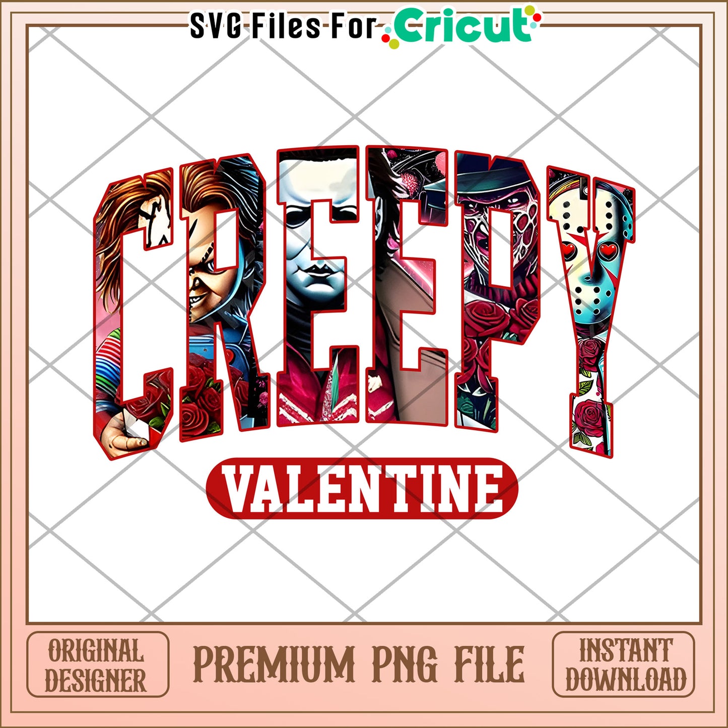 Creepy Valentine PNG Horror Movie Design