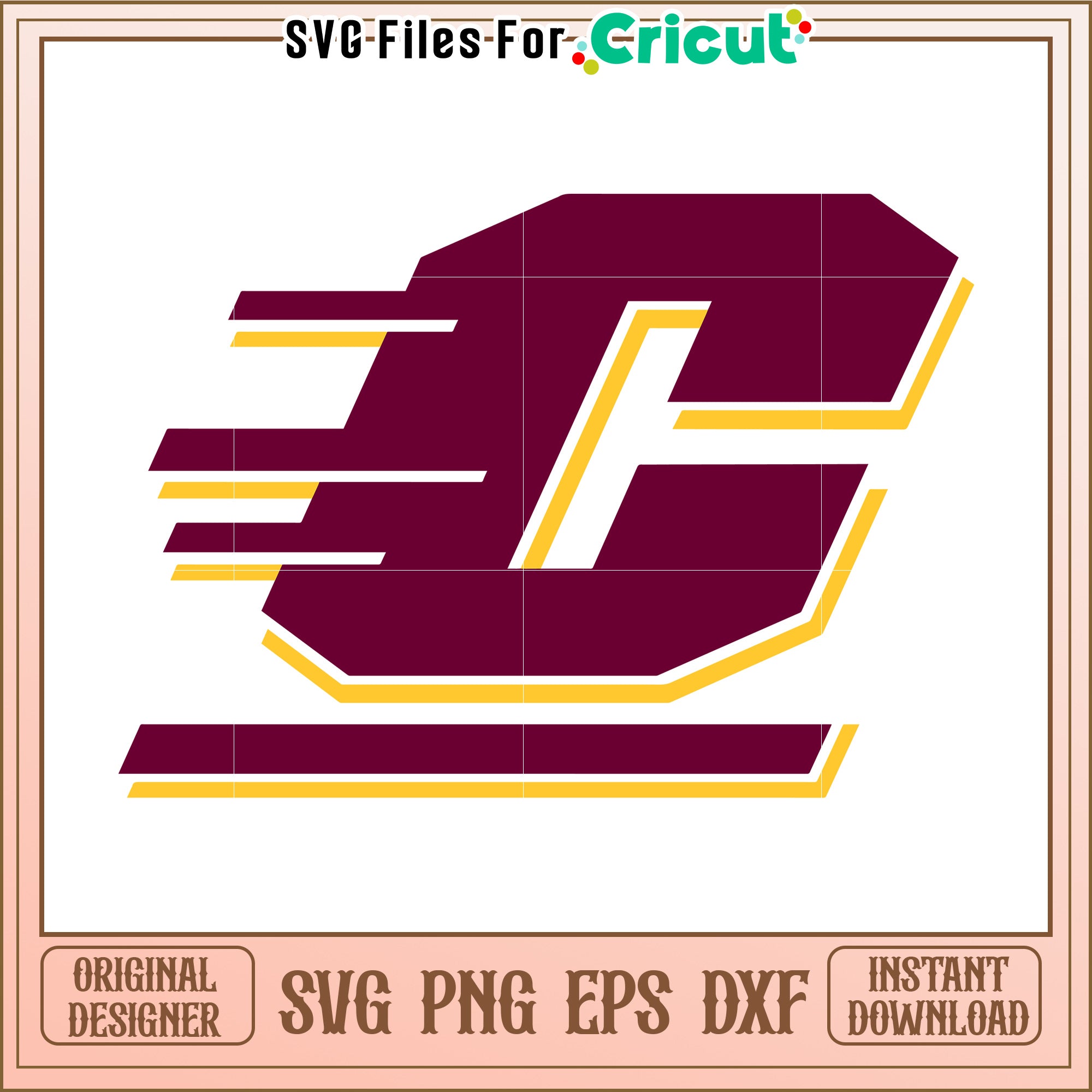 Cricut Friendly Central Michigan University Logo SVG, Perfect for DIY ...