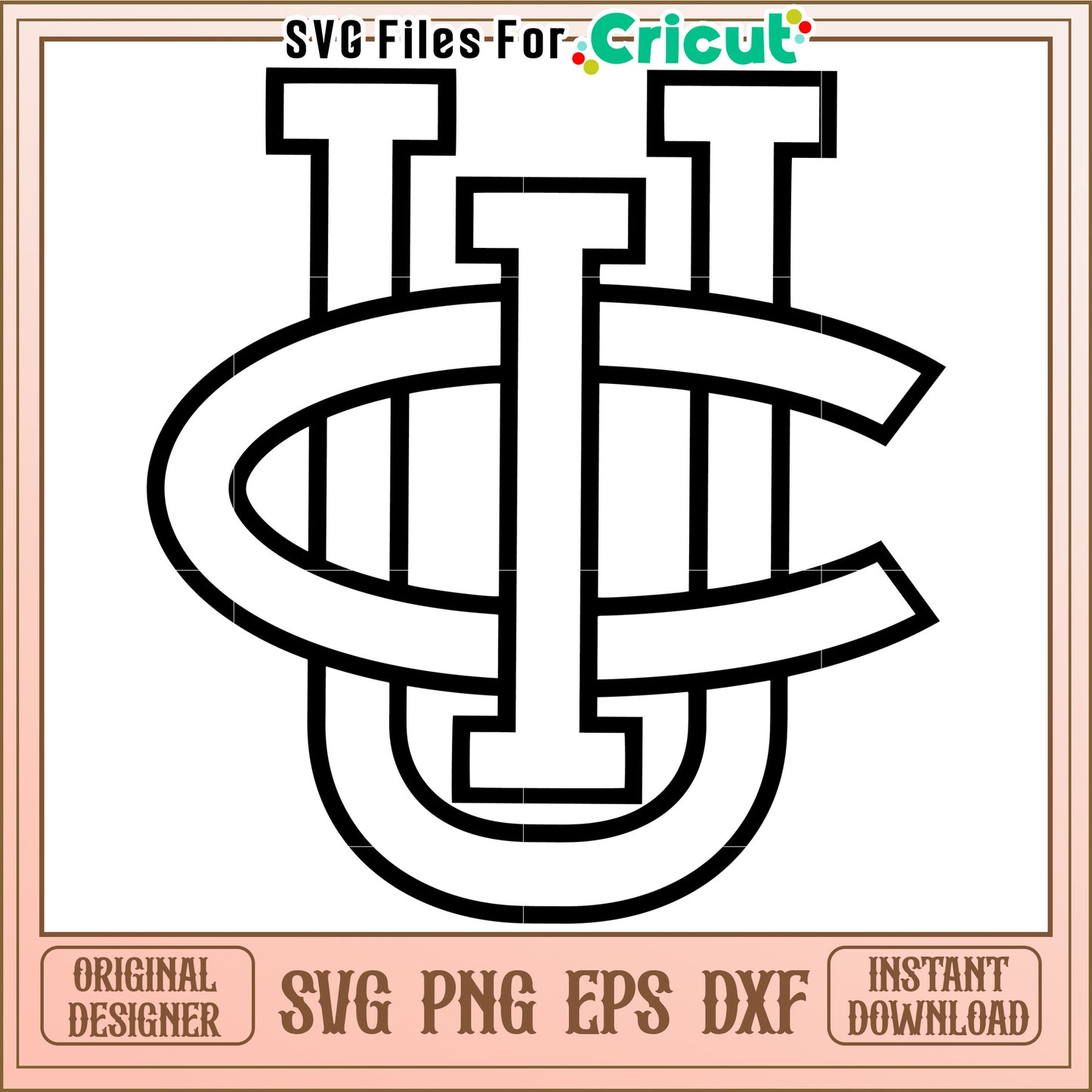 Cricut Ready UC Logo Design for Crafts, Instant Download SVG PNG EPS DXF