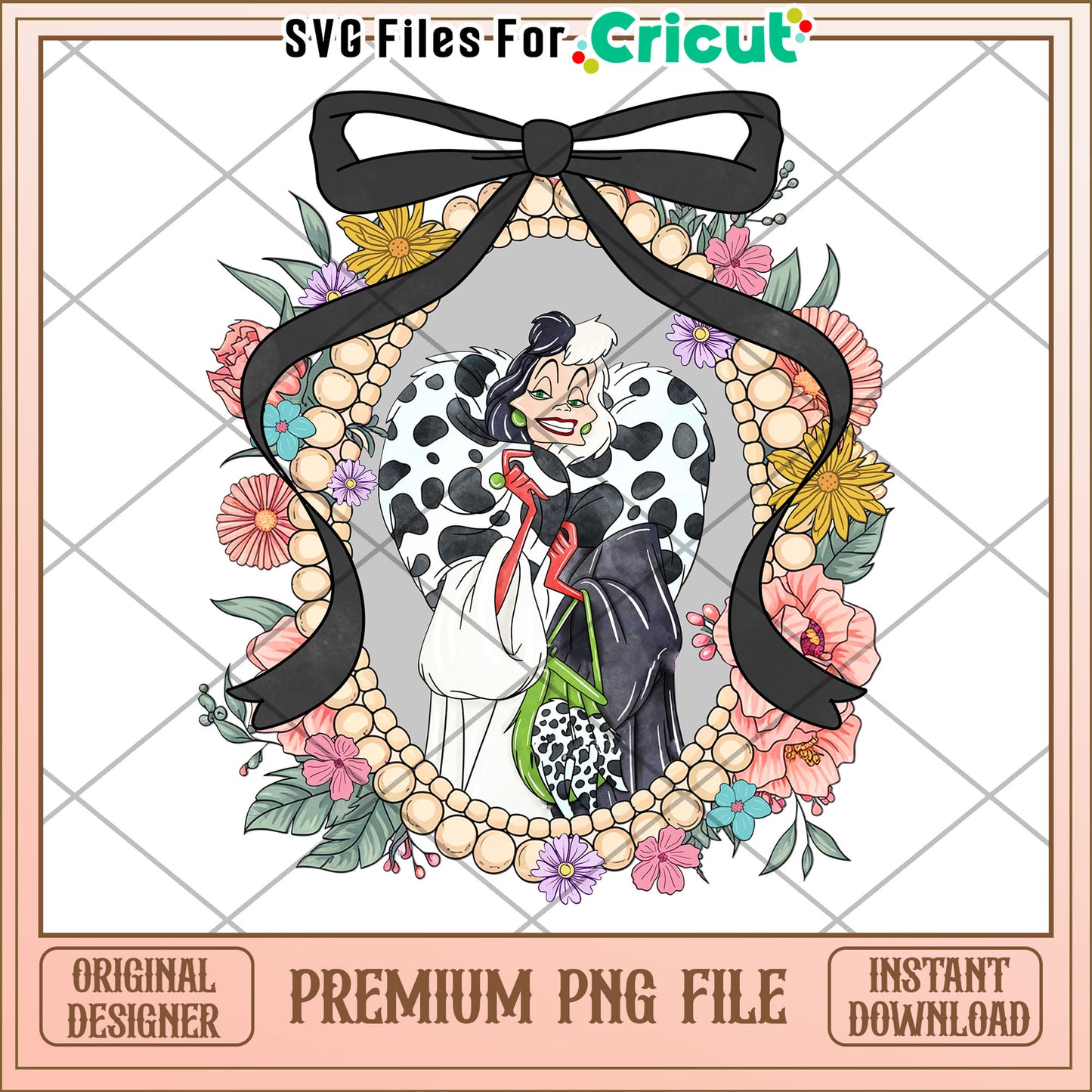 Cruella De Vil Floral PNG Image