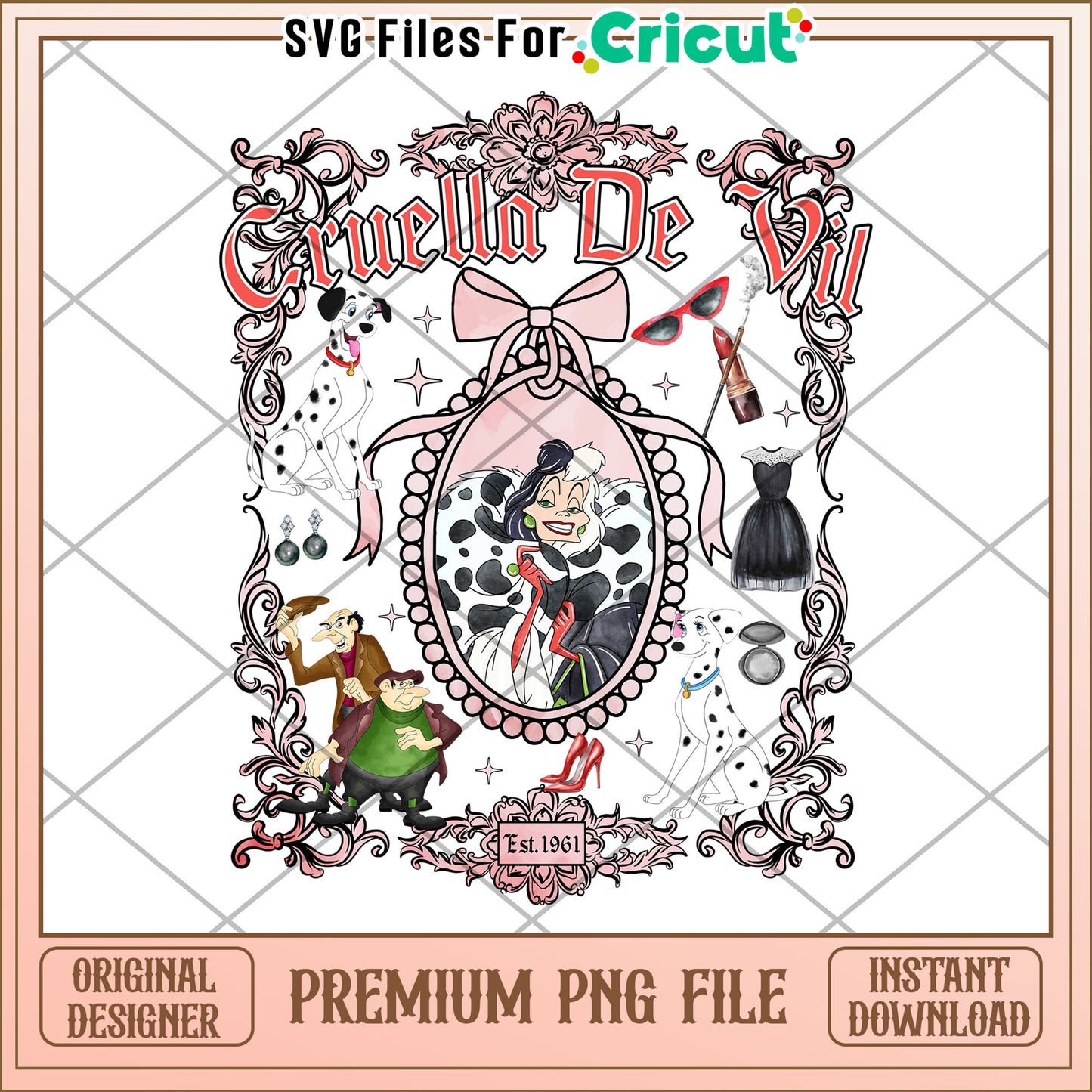 Cruella De Vil PNG Sublimation Design