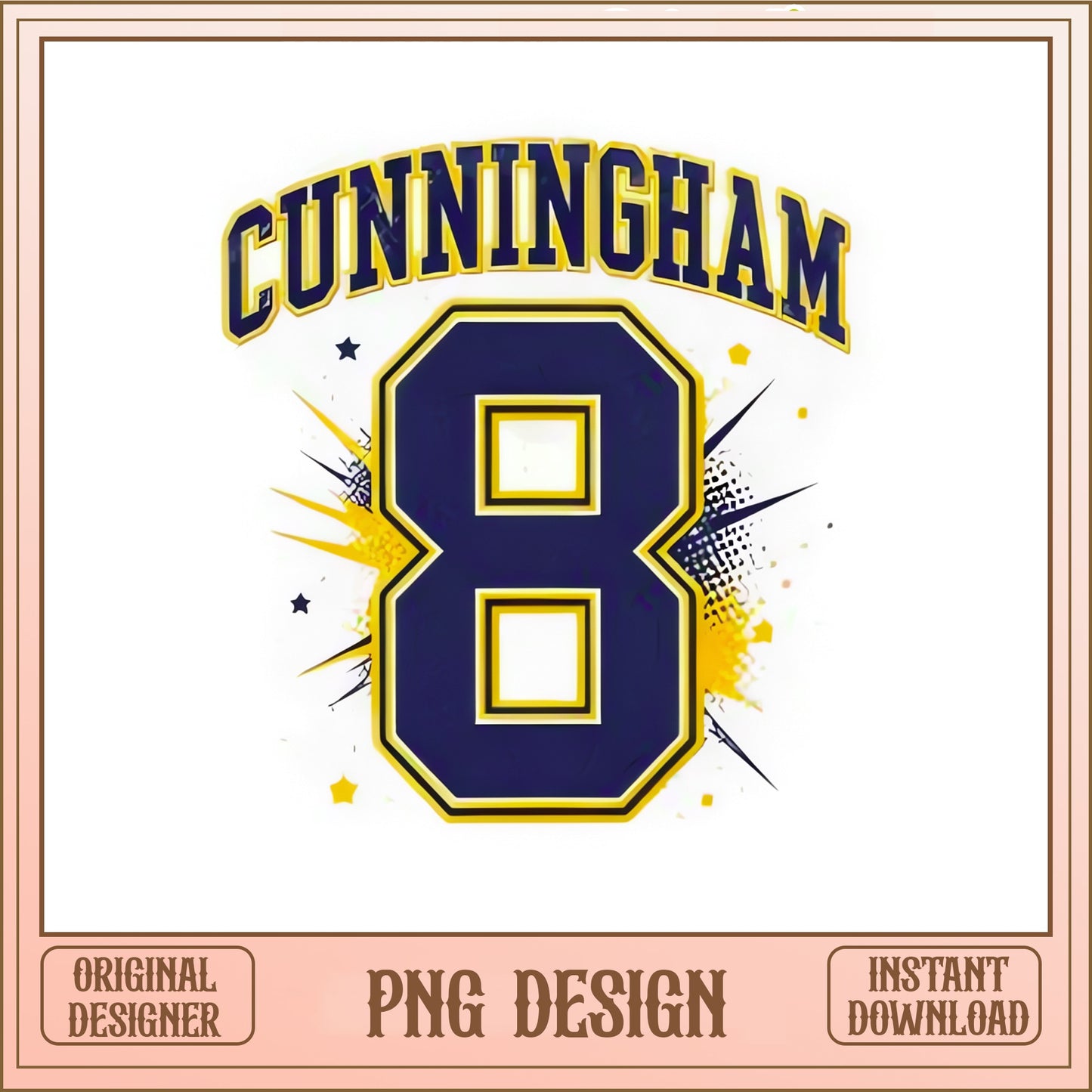Cunningham Number 8 Football Jersey PNG, Sports Shirt PNG, Player PNG