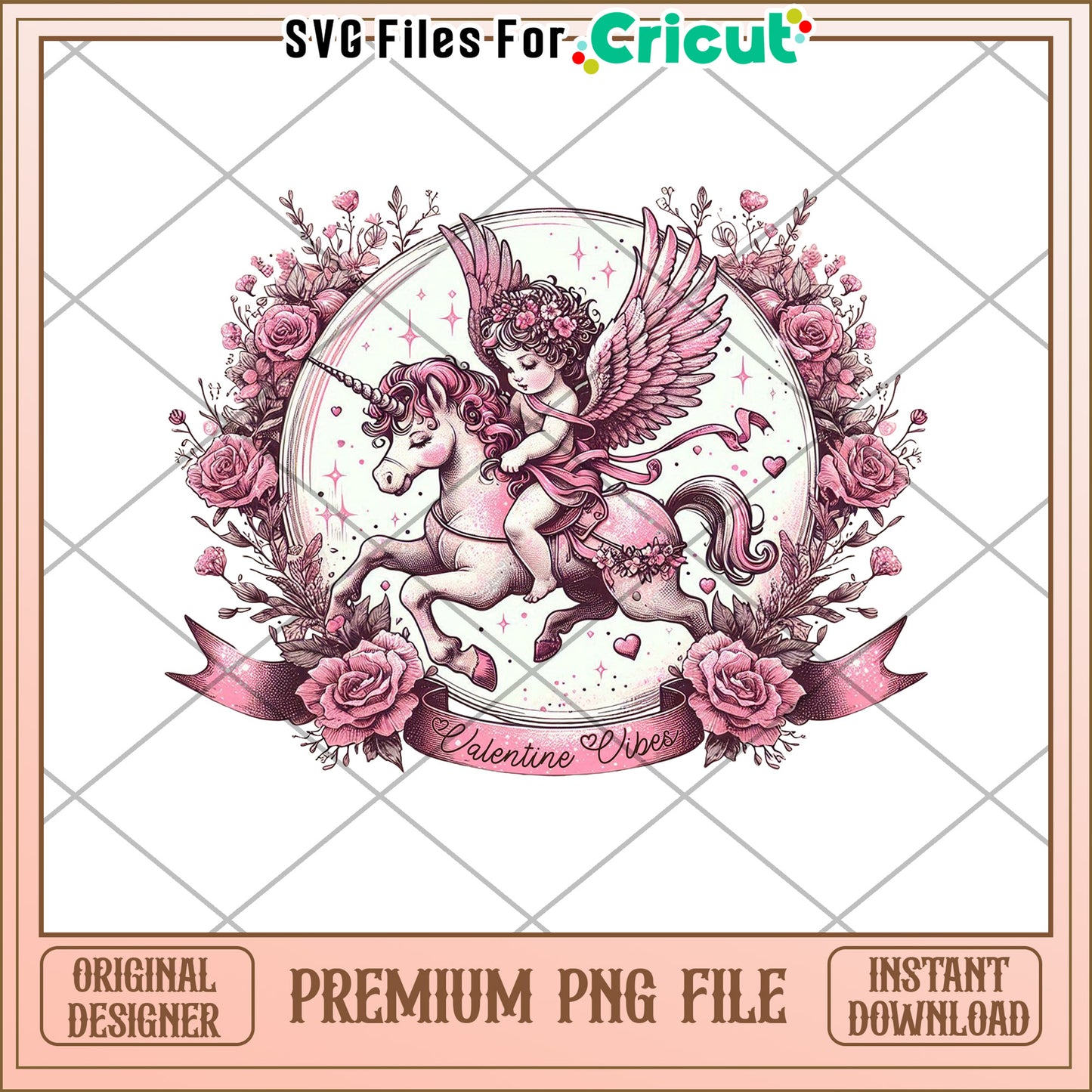 Cupid Unicorn Valentine PNG