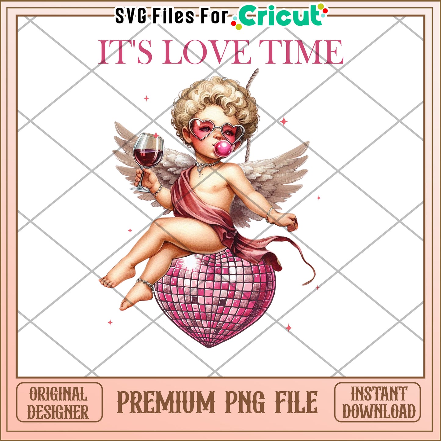 Cupid Wine PNG Valentines Day Design