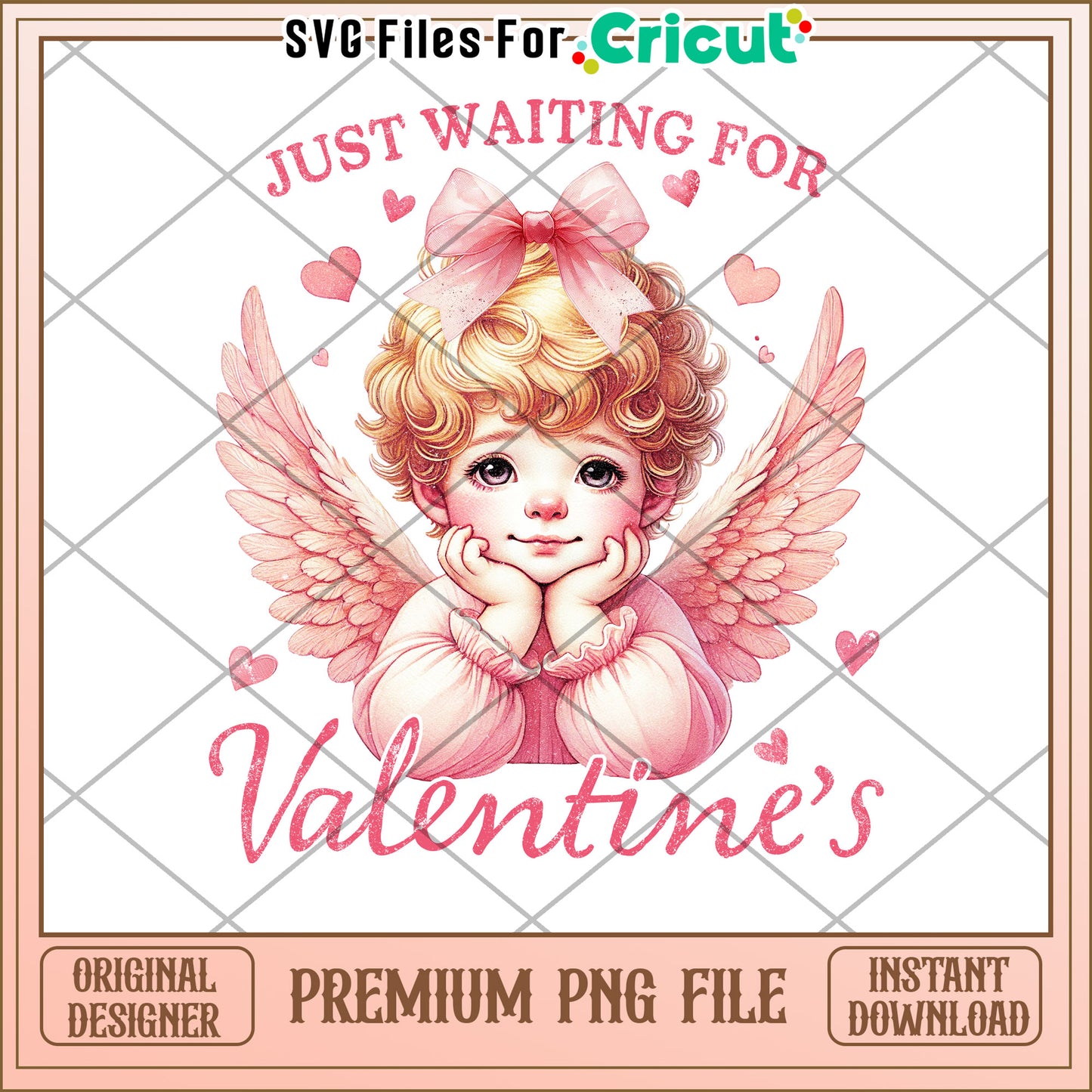 Cute Angel Valentines PNG Instant Download