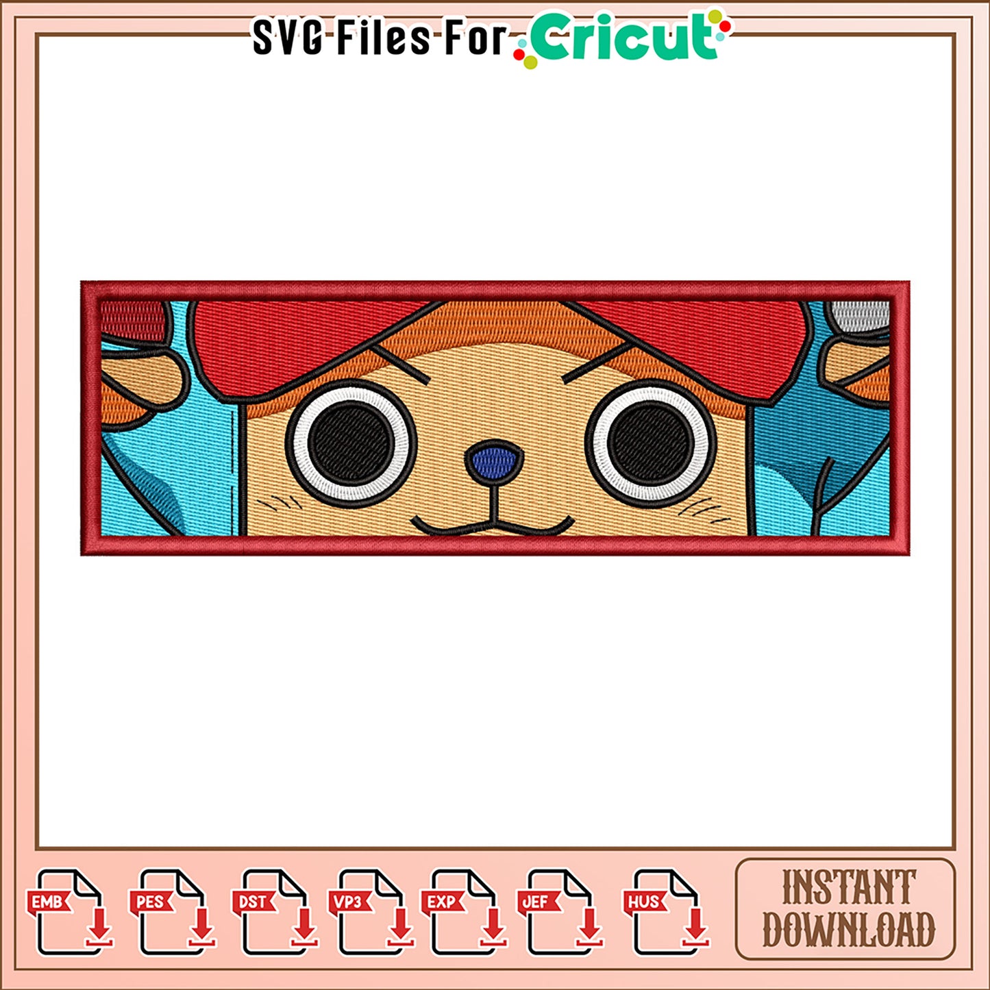 Cute Animal Face Embroidery Design Digital Download