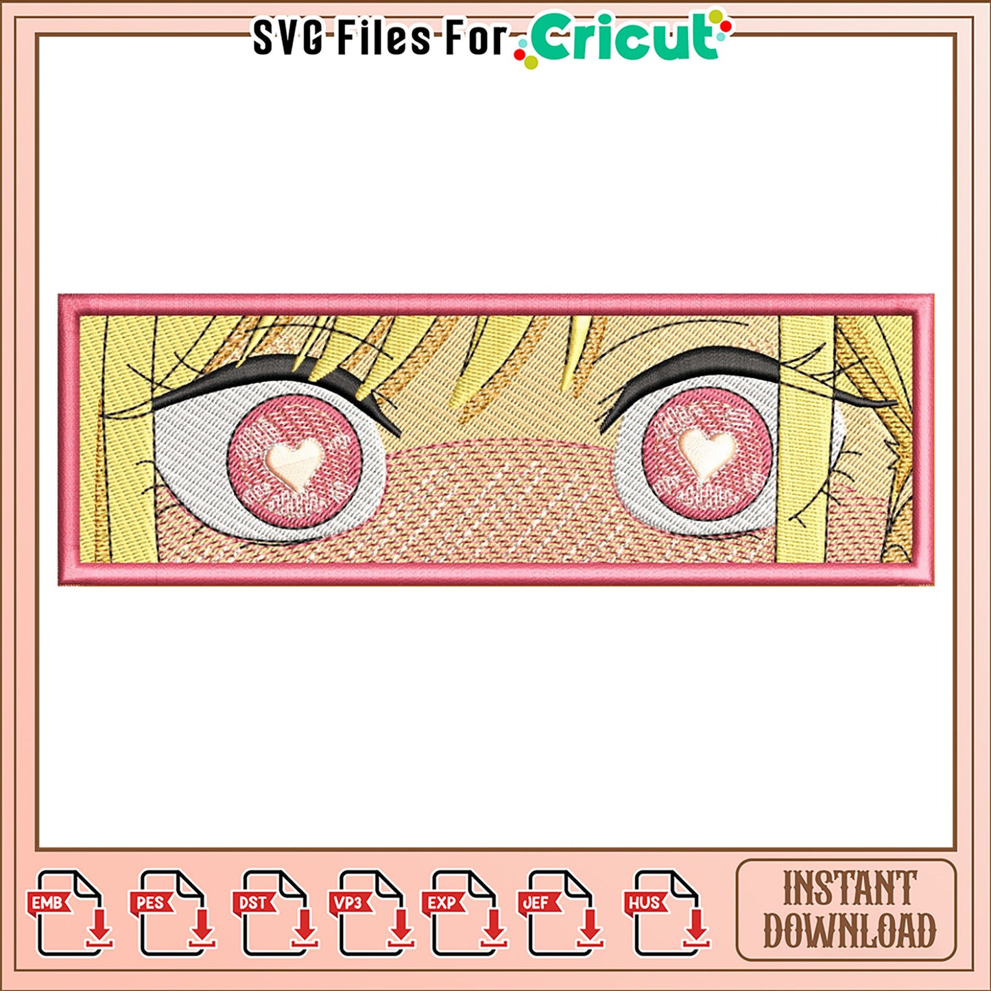 Cute Anime Girl Embroidery Design for Instant Download