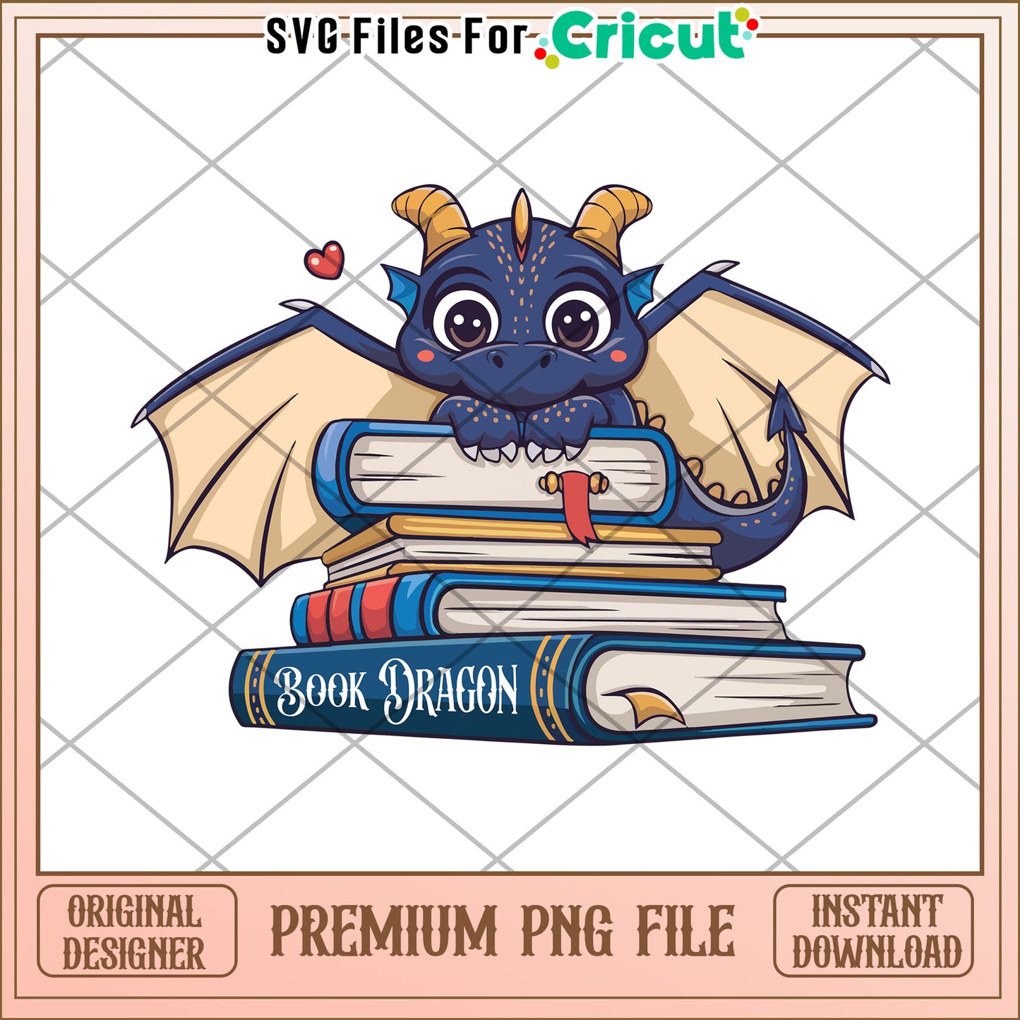 Cute Baby Dragon PNG Bookworm Illustration
