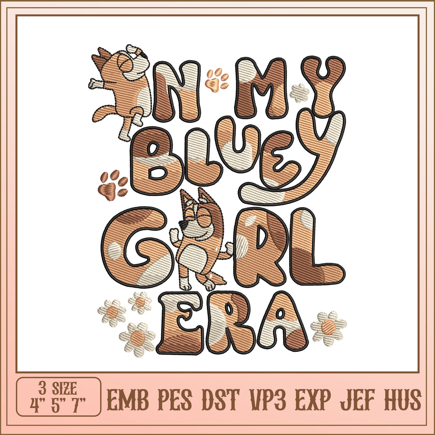 Cute Bluey Inspired Embroidery Design for Creative Projects