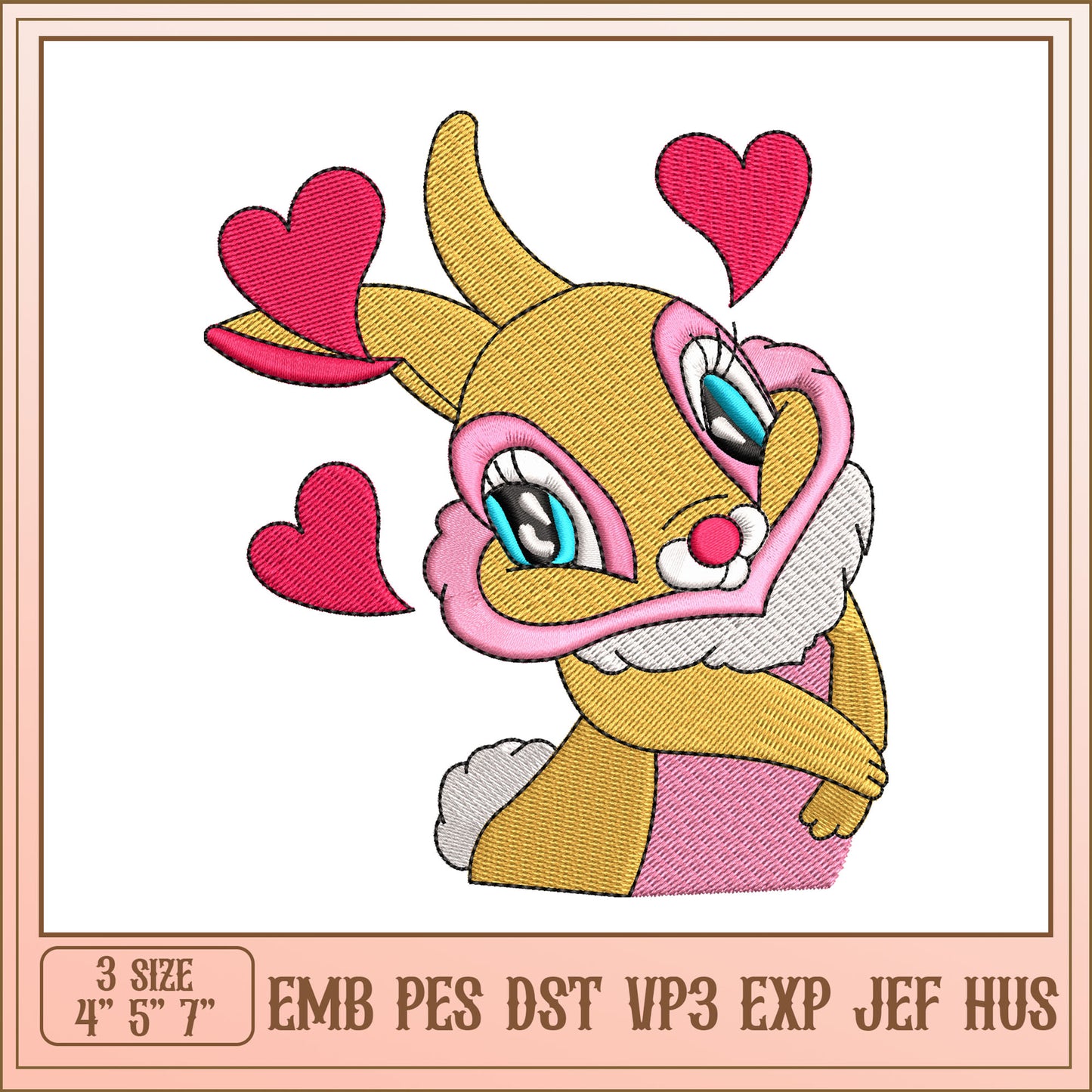Cute Bunny Embroidery Design