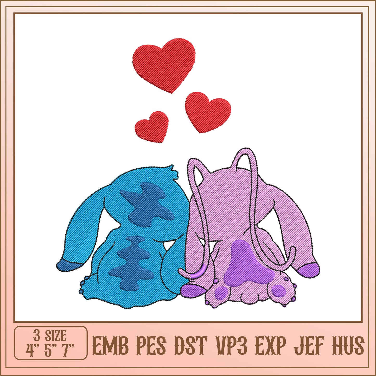 Cute Bunny Love Embroidery Design for All Sewing Machines
