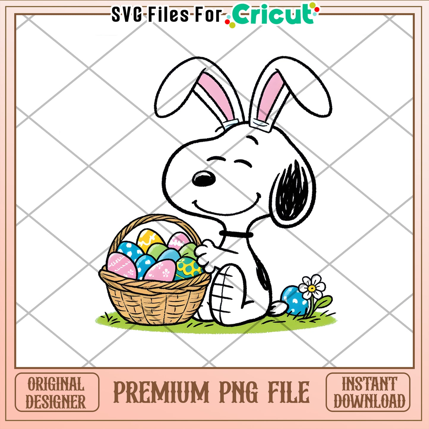 Cute Bunny with Easter Eggs PNG for Crafting Projects