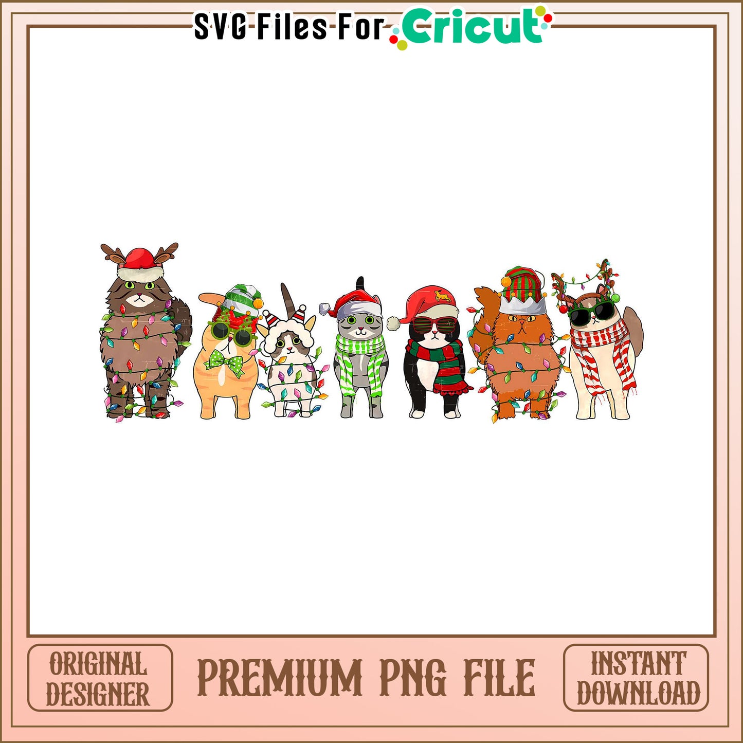 Cute Christmas Pets PNG Design for Cricut, Perfect for Holiday Crafts