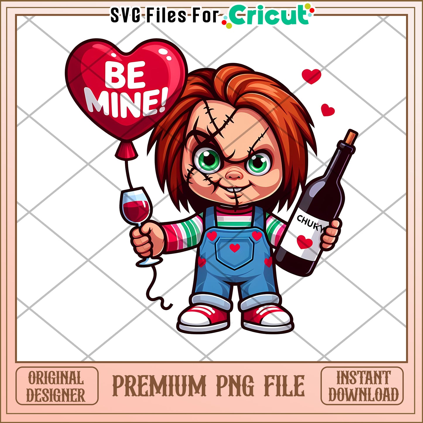 Cute Chucky Valentine PNG File for Cricut Crafting Projects