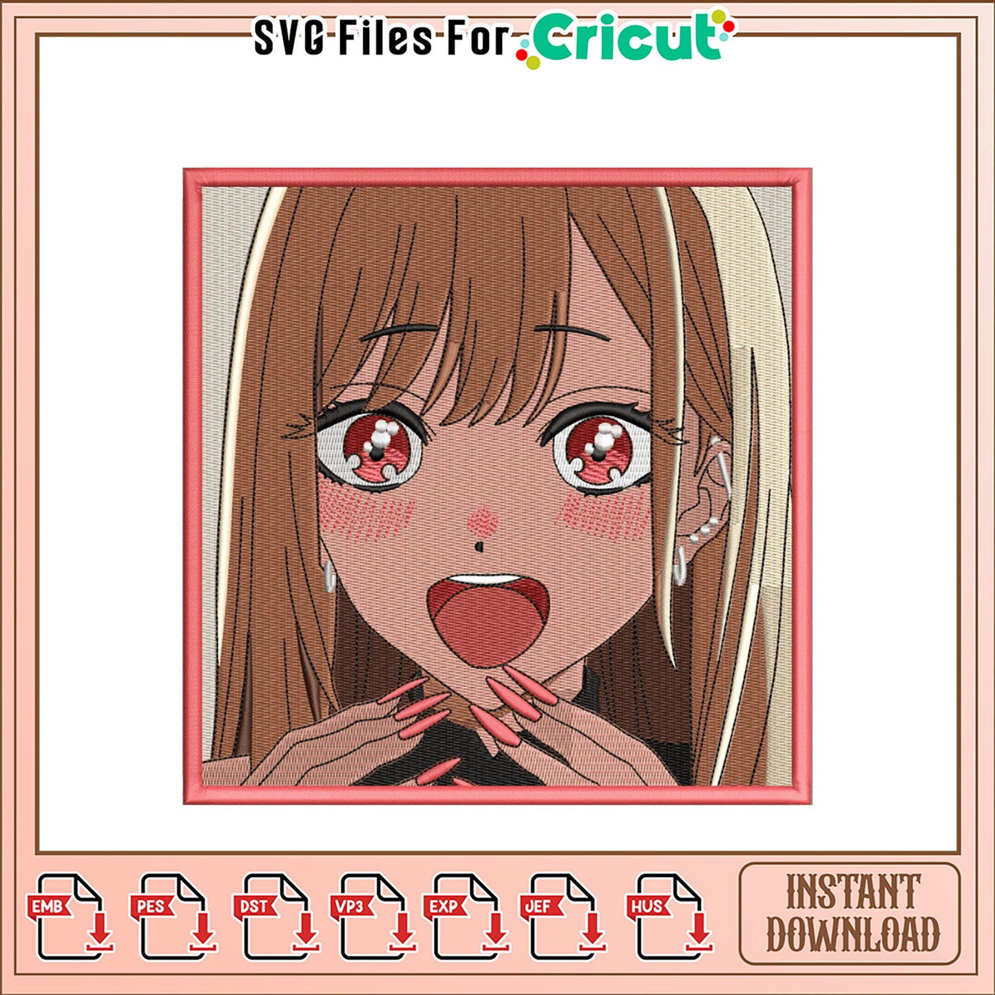 Cute Embroidery Design for Instant Download Fun