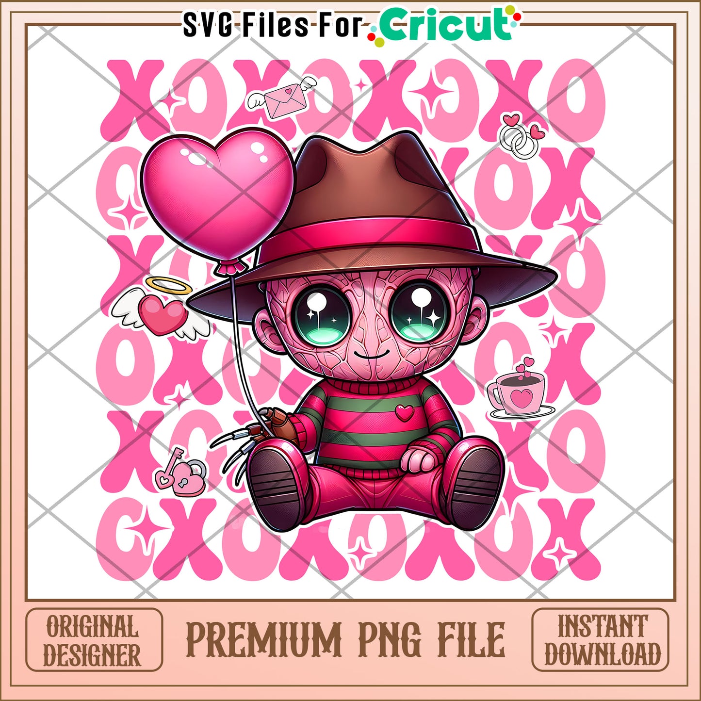 Cute Freddy Valentines PNG