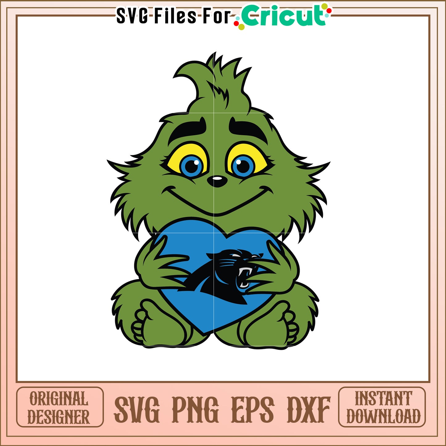 Cute Green Character with Heart SVG Design File