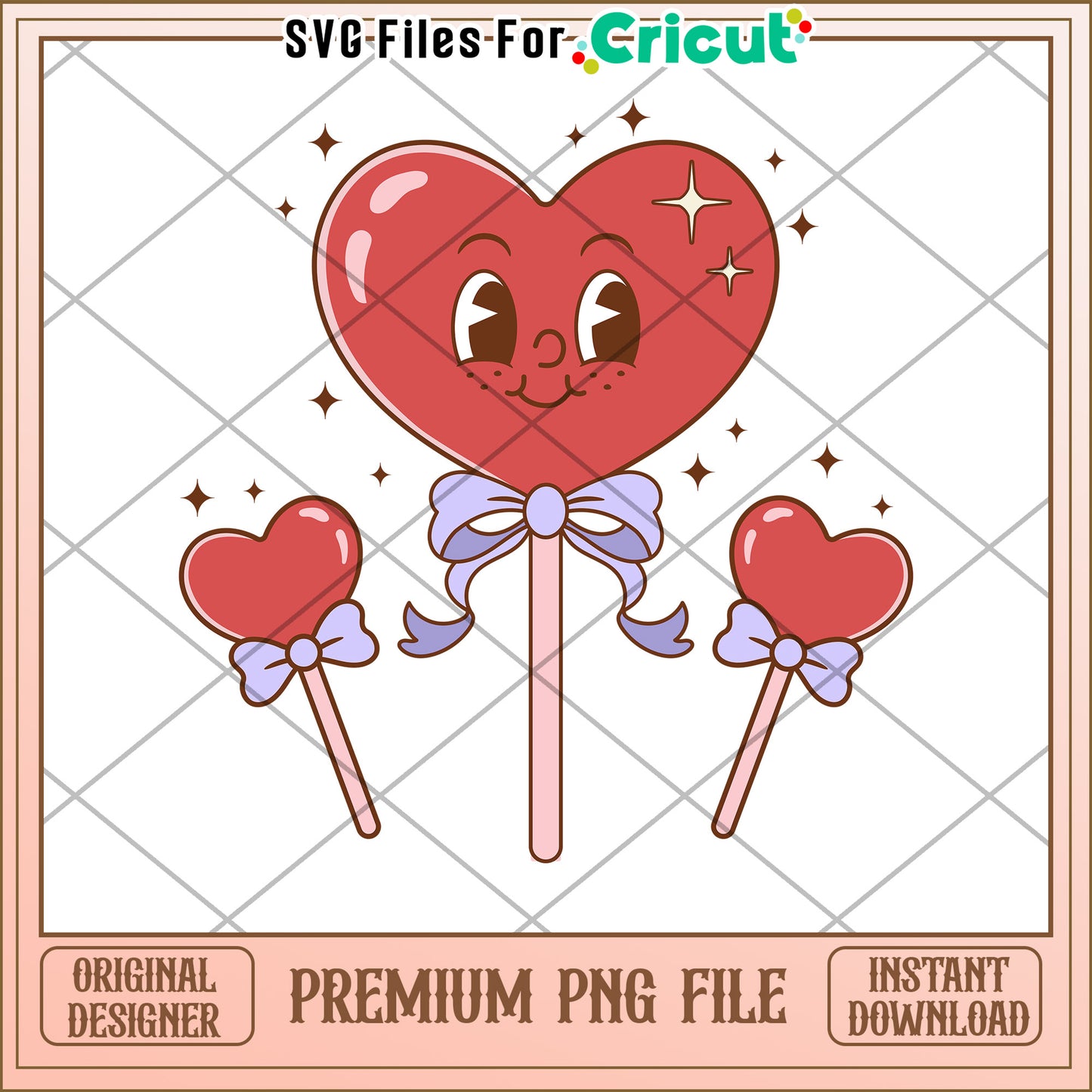 Cute Heart Lollipop PNG for Cricut