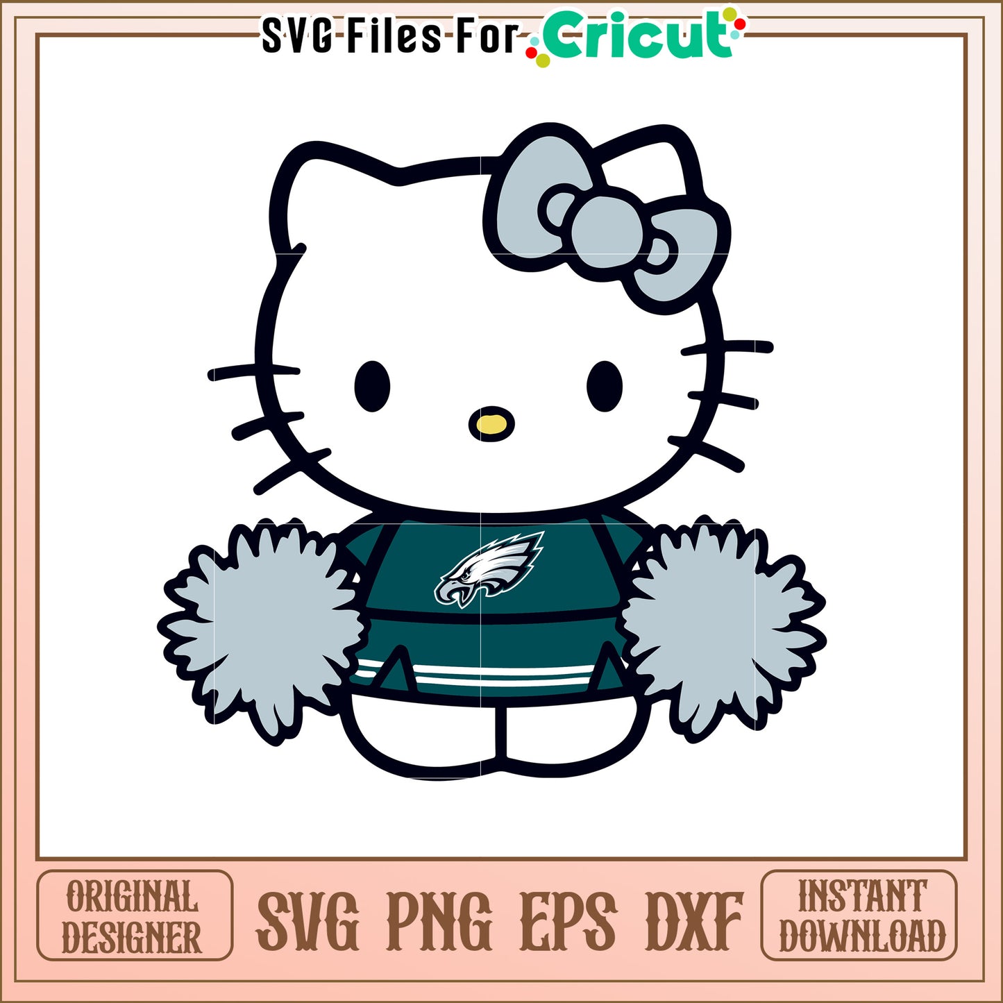 Cute Hello Kitty Cheerleader SVG Design Download