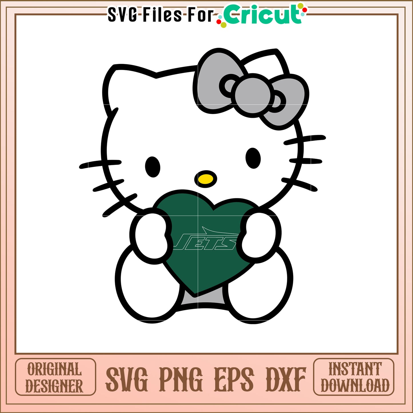 Cute Hello Kitty Love Heart SVG Design for Fans