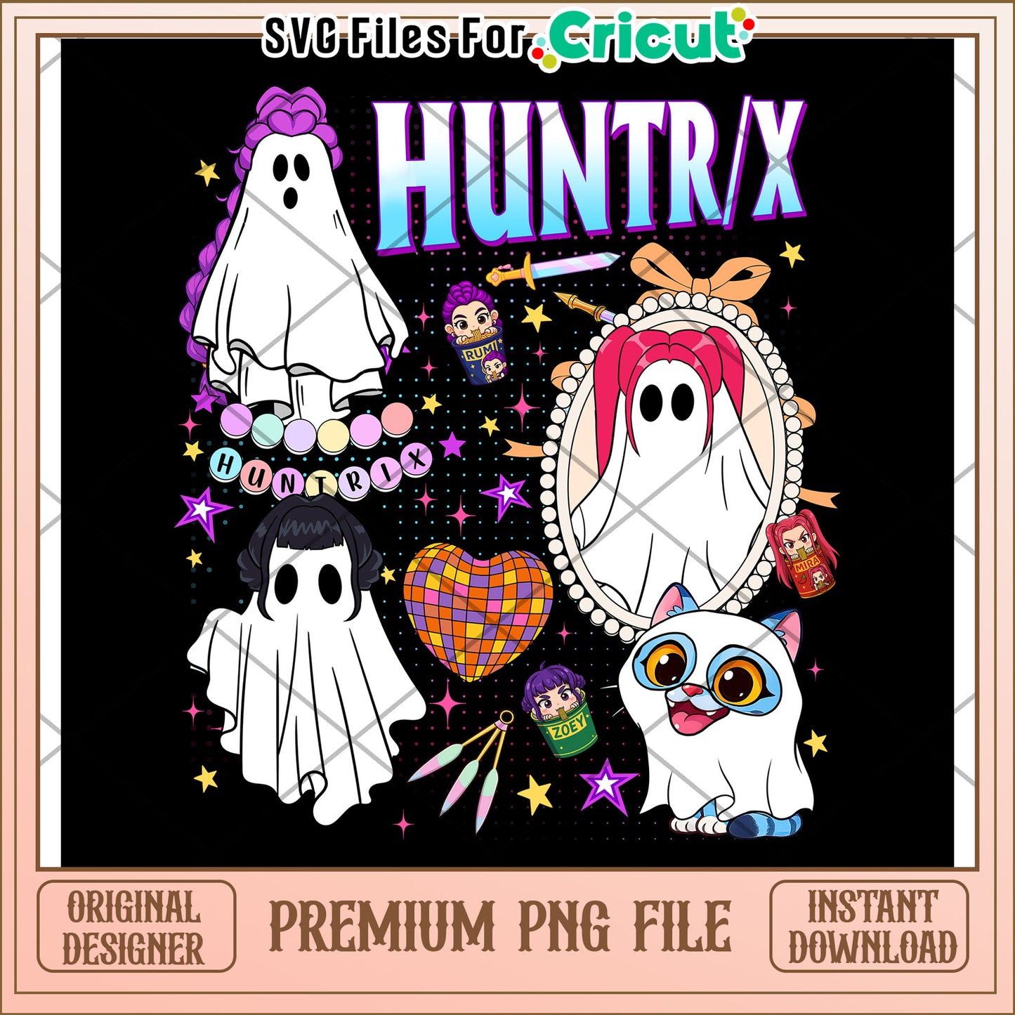 Cute Huntrix Spooky Halloween Kpop Demon Hunters png, kpop demon hunters png, halloween png