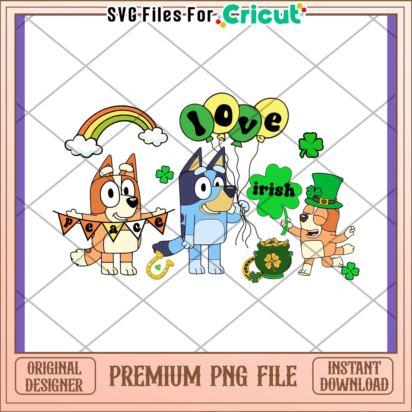 Cute Irish Dog Characters PNG Design for Download