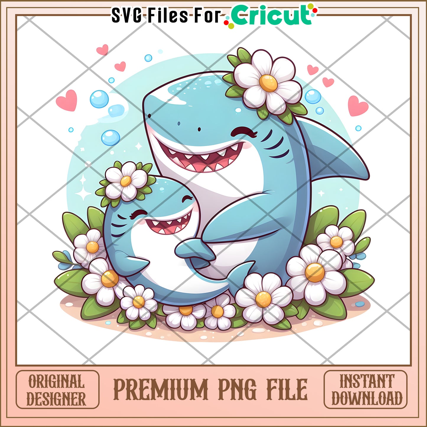 Cute Mama Shark PNG Cricut File