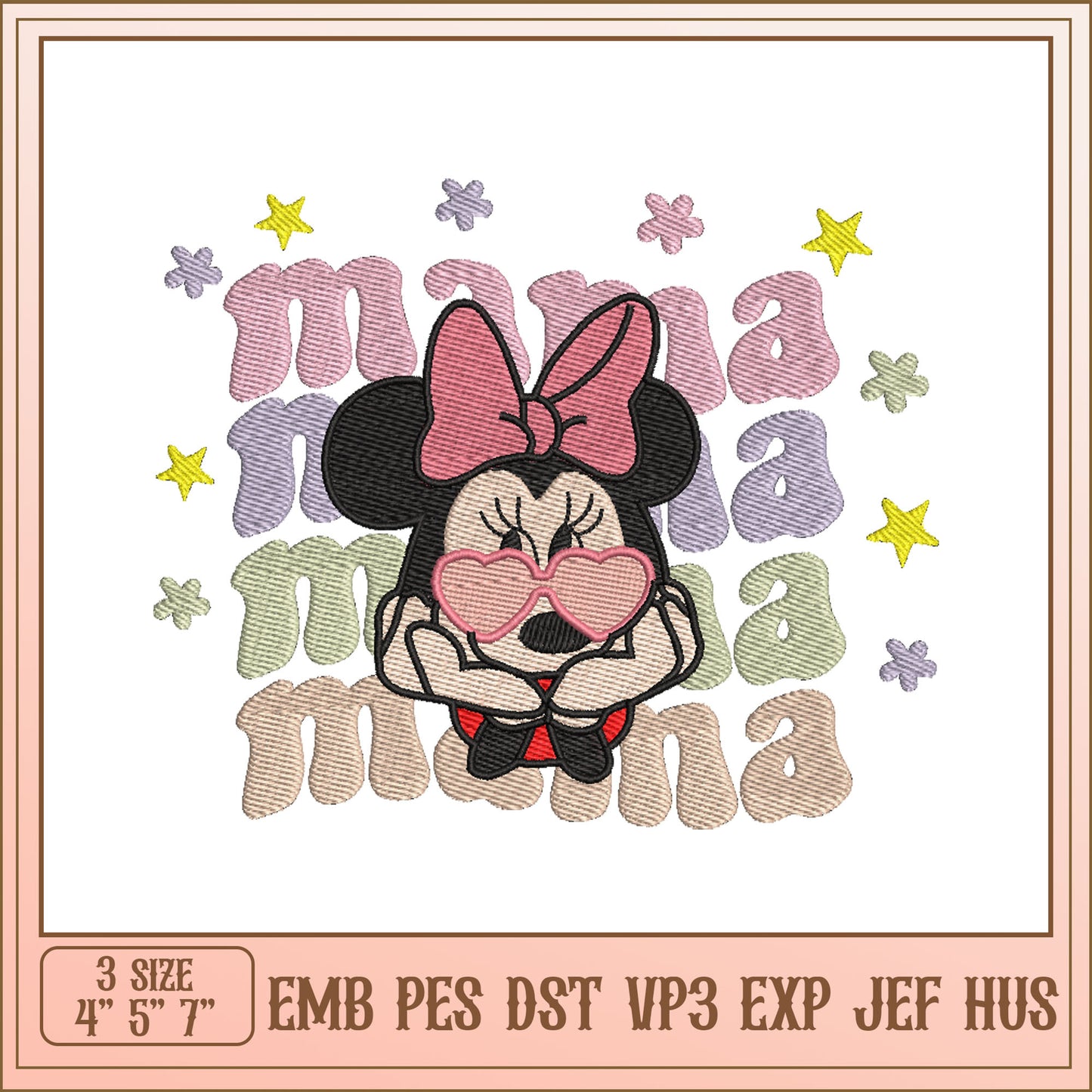 Cute Minnie Mouse Embroidery Design for Creative Projects