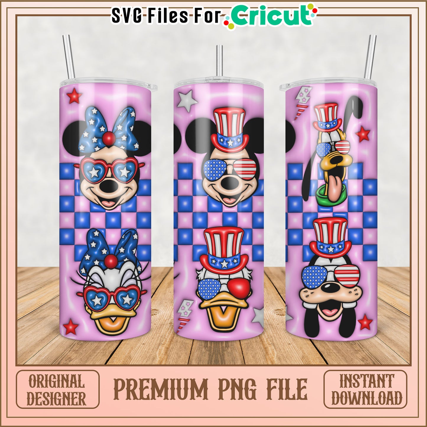 Cute Patriotic Tumbler PNG Design for Cricut Crafting Lovers