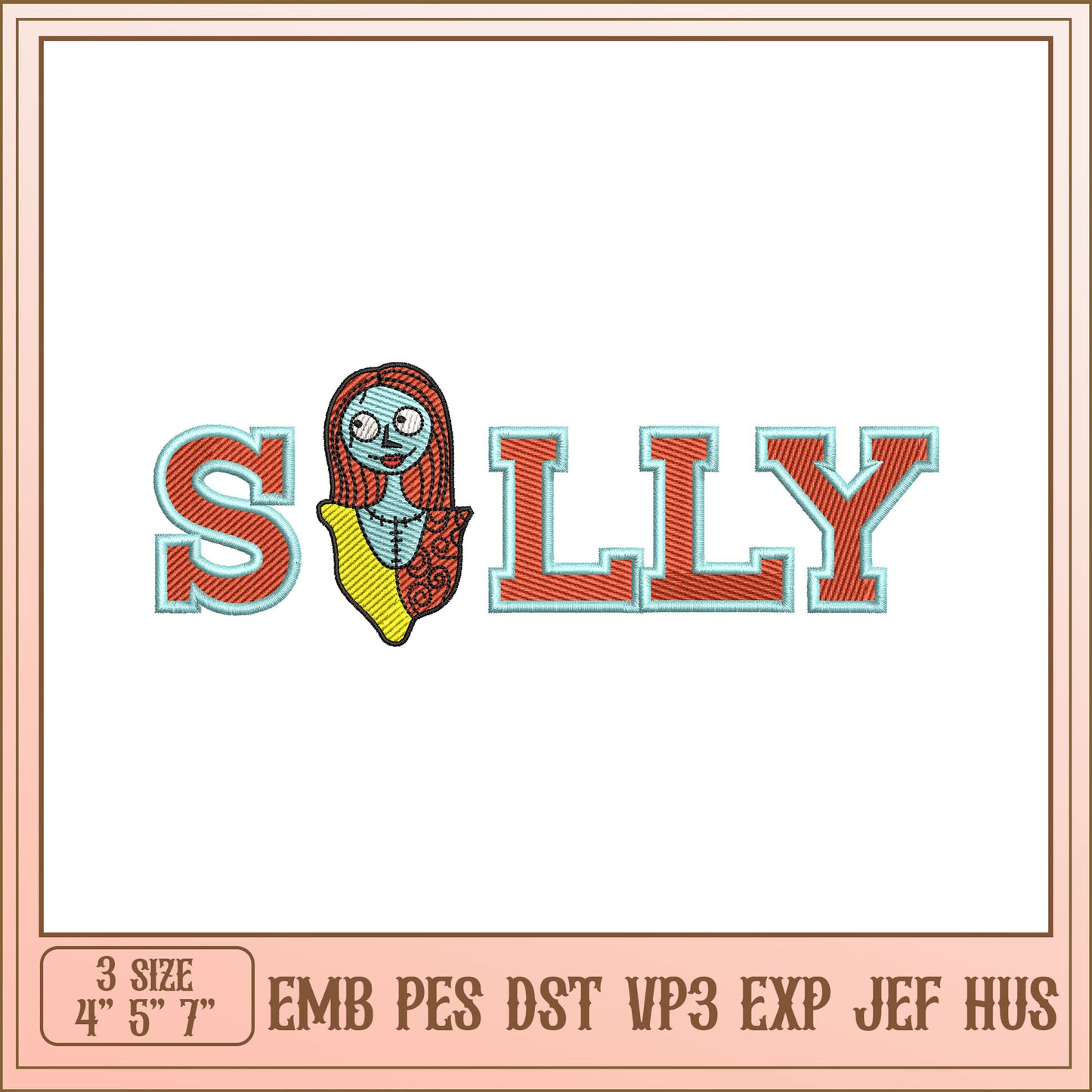 Cute Sally Character Embroidery Design for Creative Projects
