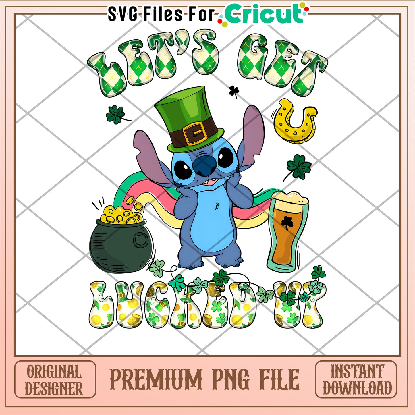 Cute St Patrick's Day PNG Design Lets Get Lucky Now