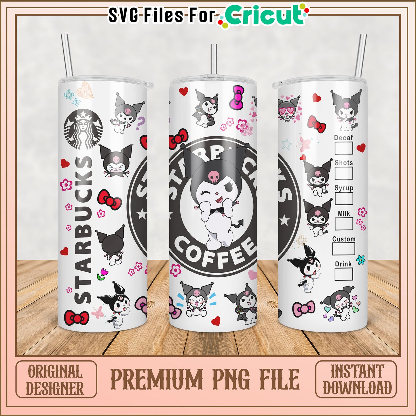 Cute Starbucks Tumbler PNG Design for Cricut Crafting Fans