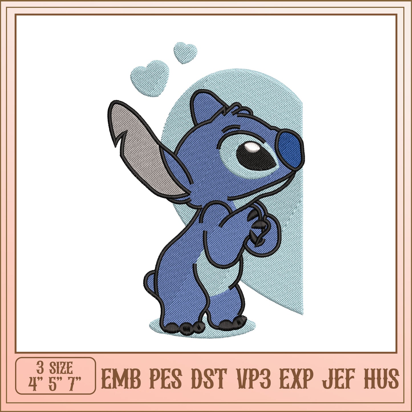 Cute Stitch Inspired Embroidery Design for Creative Projects