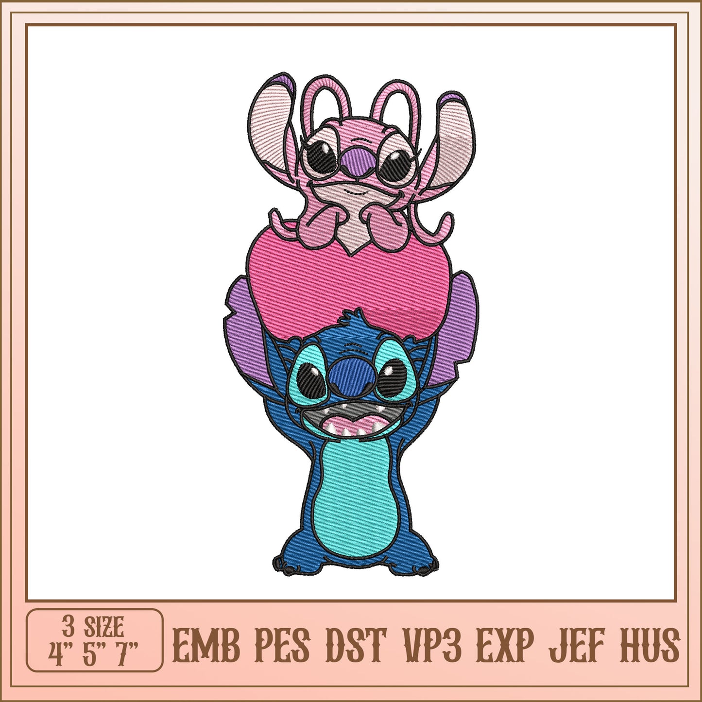 Cute Stitch and Angel Embroidery Design for All Formats